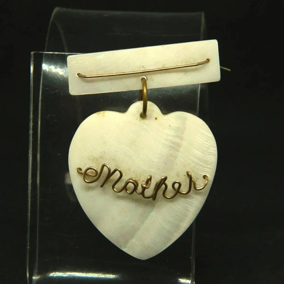 Gold Tone Mother Signed Name Pin Brooch - Picture 1 of 5
